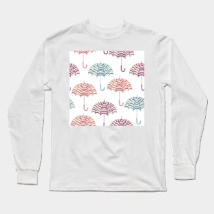 Unique Retro Umbrella Pattern Long Sleeve T-Shirt